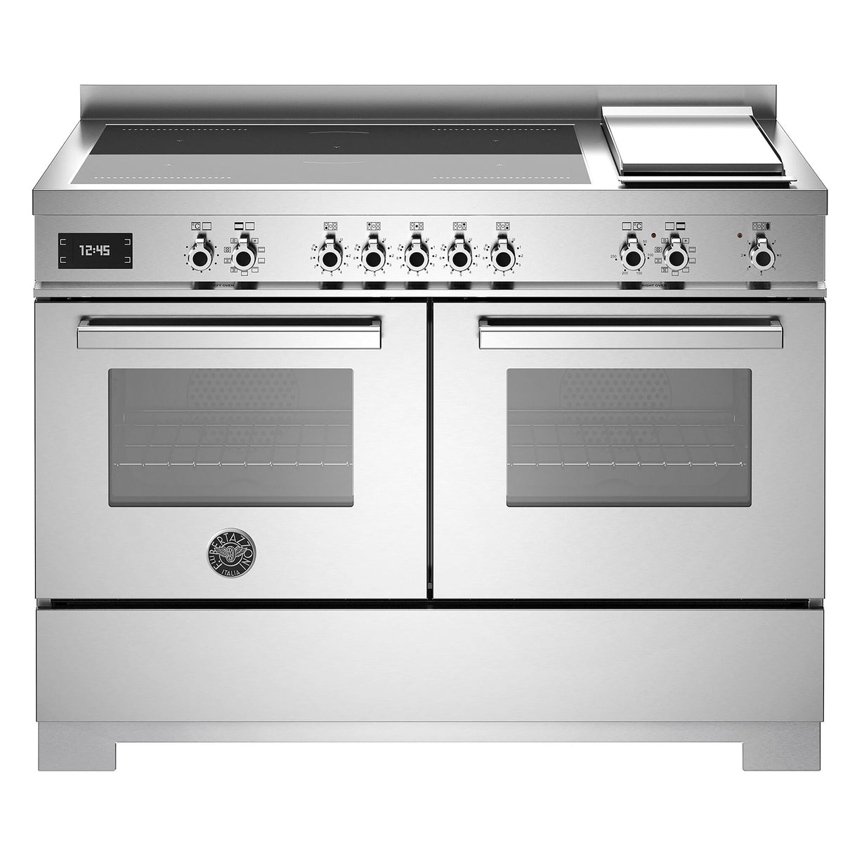 Bertazzoni Professional induktionskomfur i rustfrit stål, 120 cm bredt, med 2 ovne