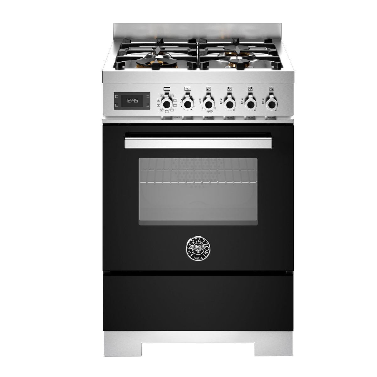 Sort Bertazzoni gaskomfur PRO64L1ENET2 med 4 brændere, 60 cm