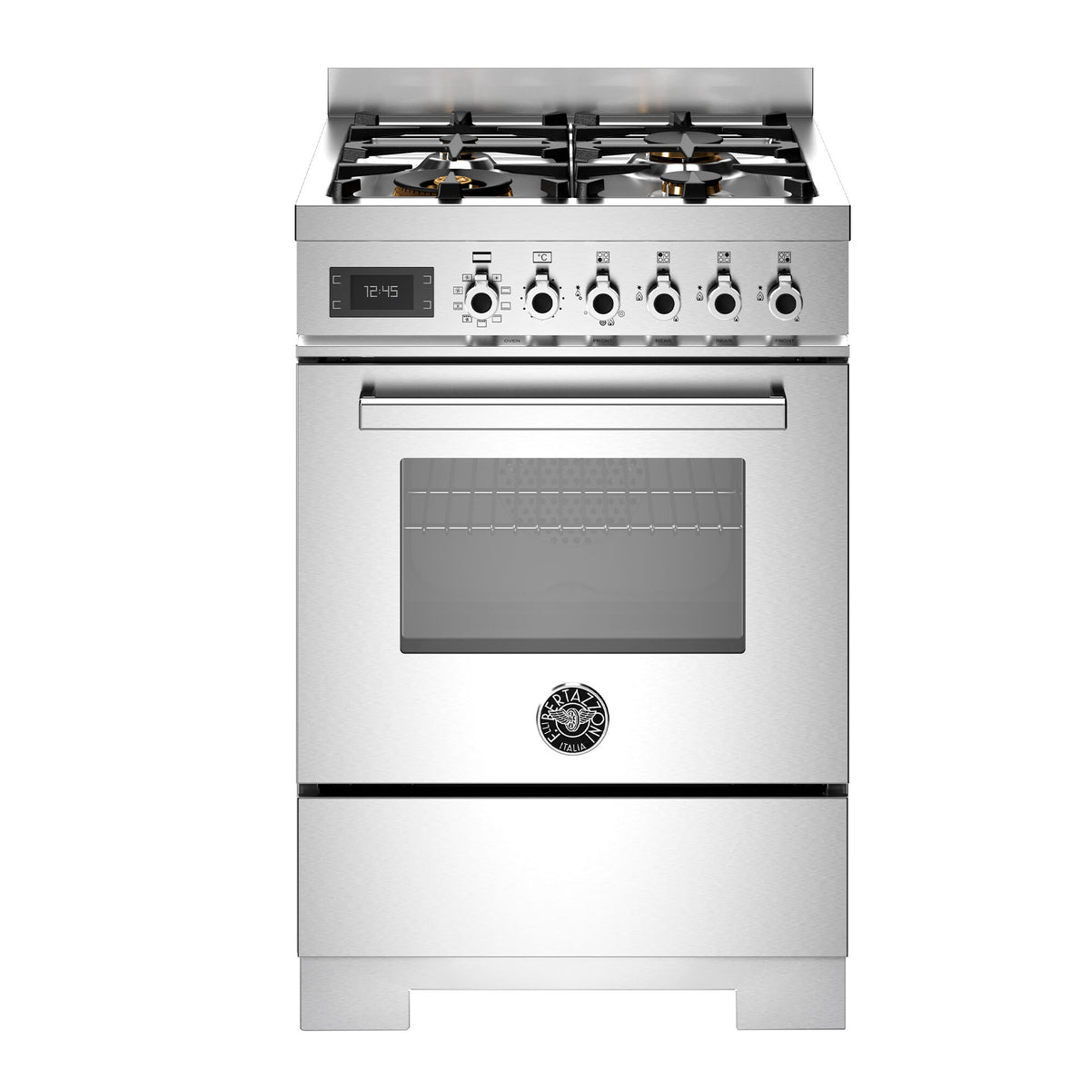 Bertazzoni Professional gaskomfur 60 cm i rustfrit stål med fire gasbrændere