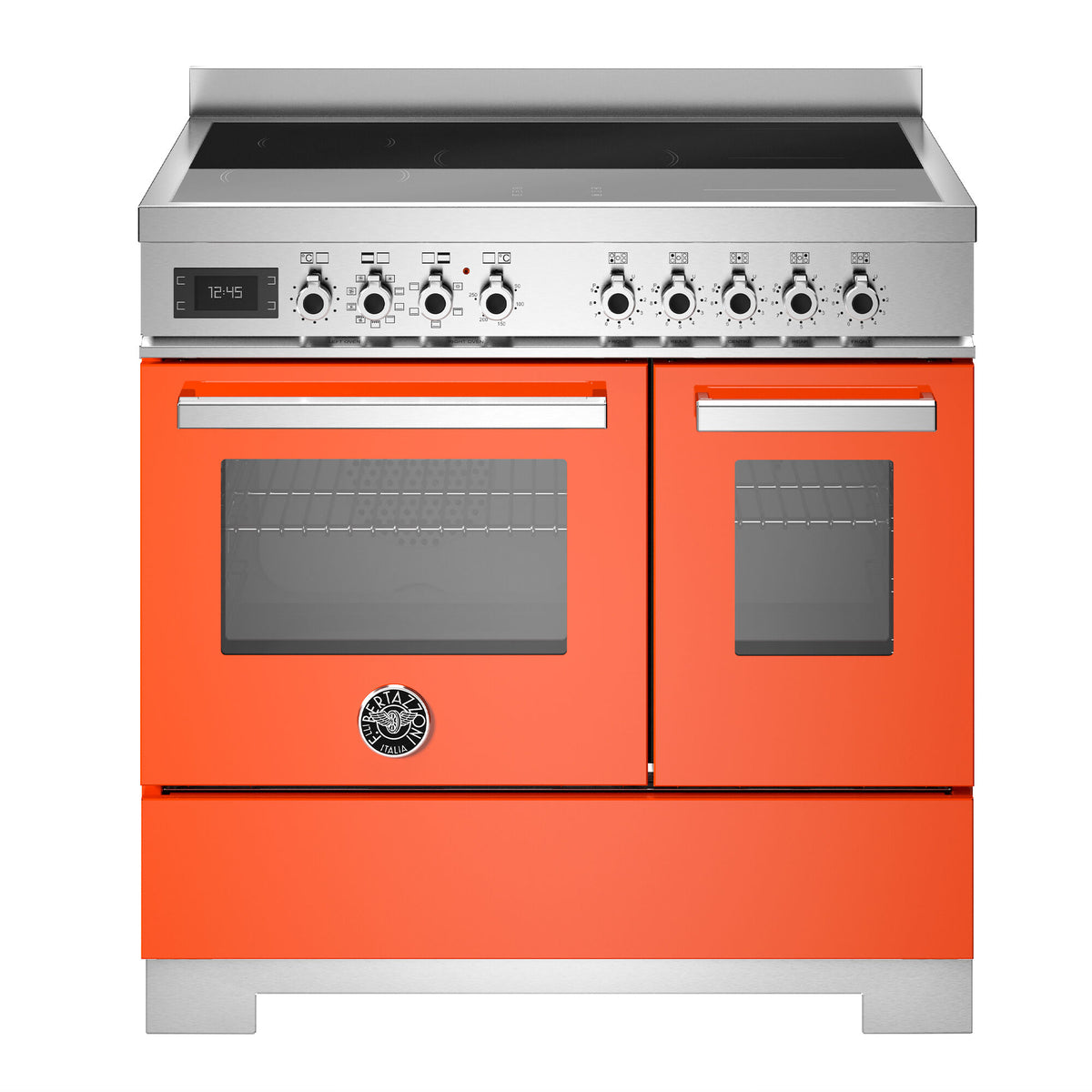 Orange Bertazzoni Professional induktionskomfur på 90 cm med 2 ovne