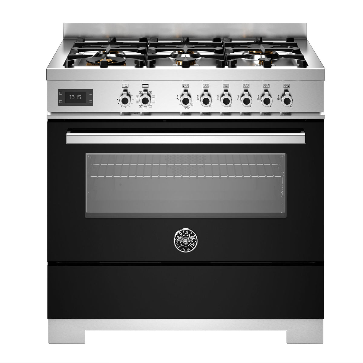 Sort Bertazzoni Professional gaskomfur på 90 cm med seks brændere
