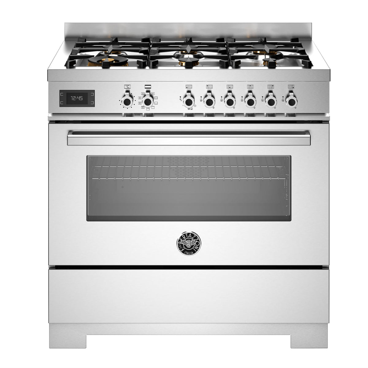 Bertazzoni Professional gaskomfur 90 cm med seks brændere i rustfrit stål
