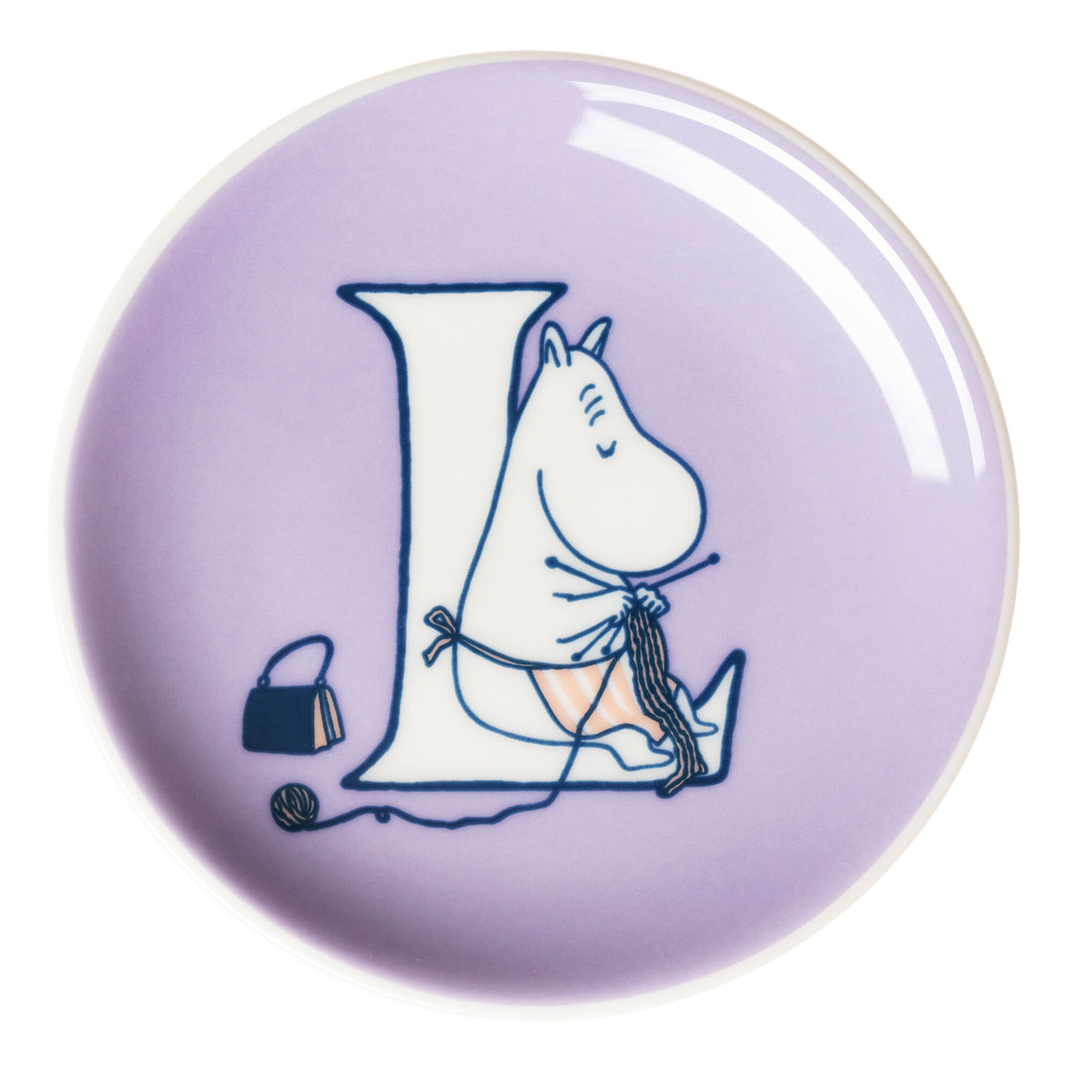 Lilla Moomin Arabia Mumi asiet med bogstavet L, 10,5 cm