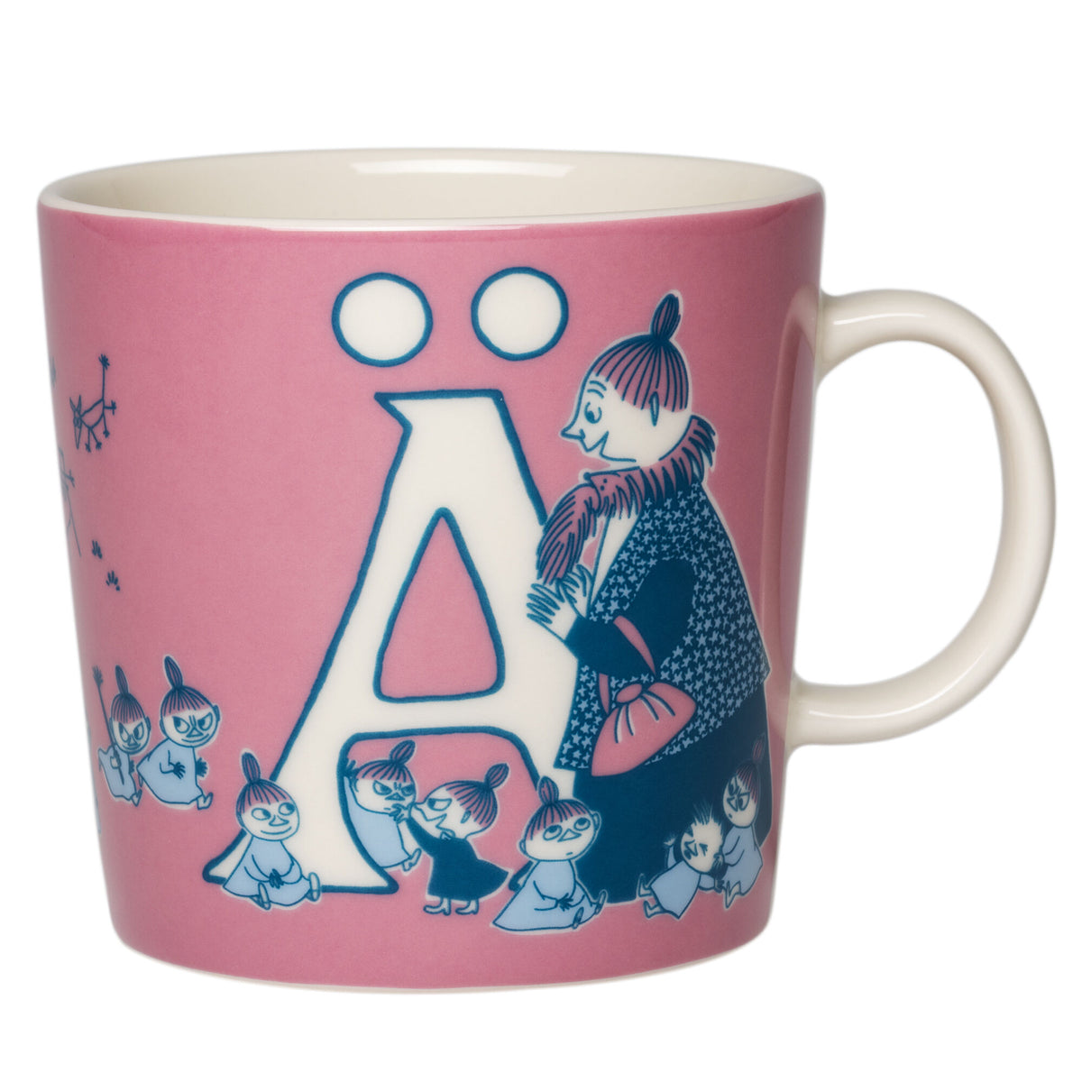 Moomin Arabia Mumi ABC Ä krus på 40 cl med Mymlan og alfabetstema