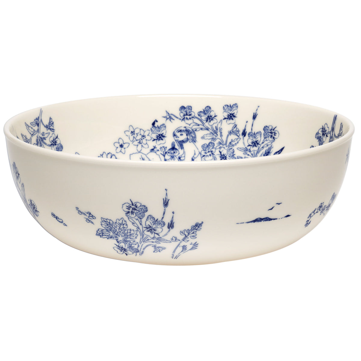 Moomin Arabia Mumi Haru serveringsskål i porcelæn, 28 cm, i blå og hvid