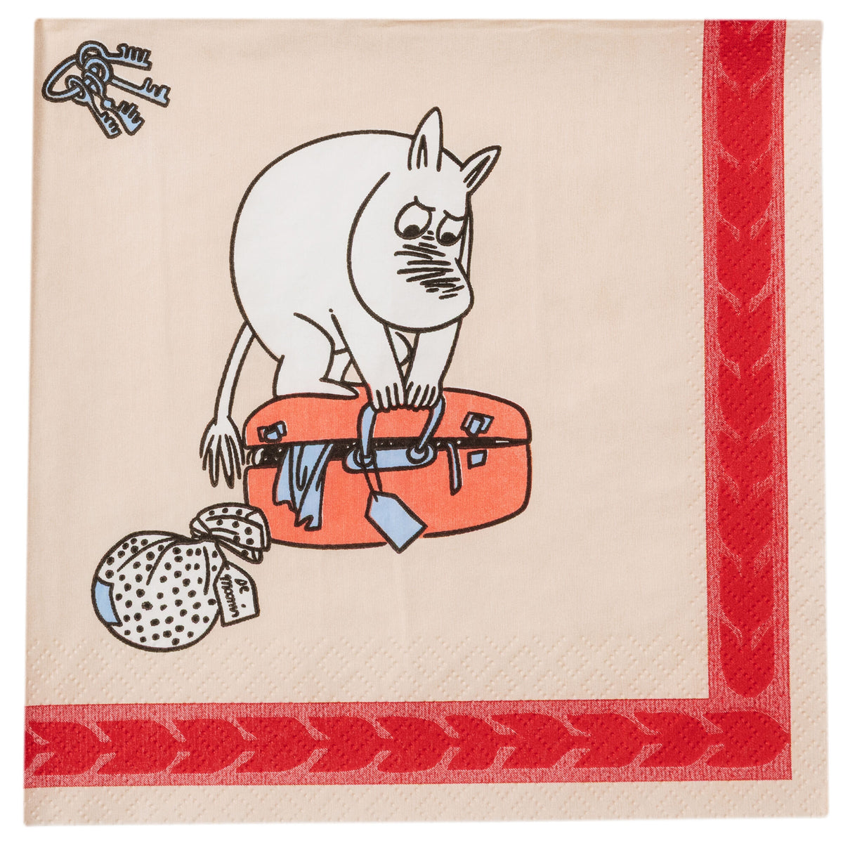 Moomin Arabia papirserviet Klar til ferie med Muminfamilien, 33 cm