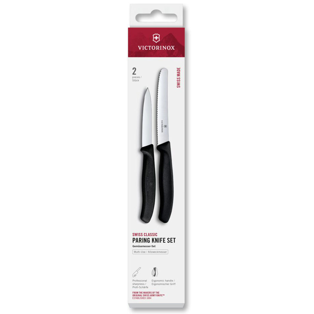 Sort Victorinox Swiss Classic urtekniv og tomatkniv til små skæreopgaver i køkkenet