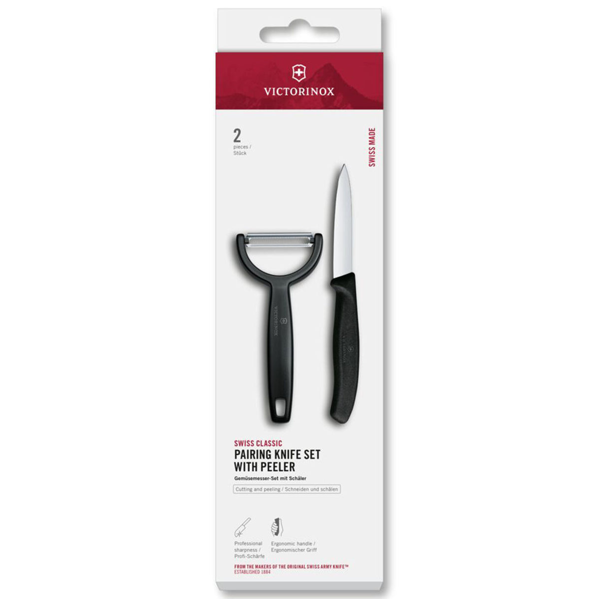 Victorinox Swiss Classic sæt med sort urtekniv og kartoffelskræller