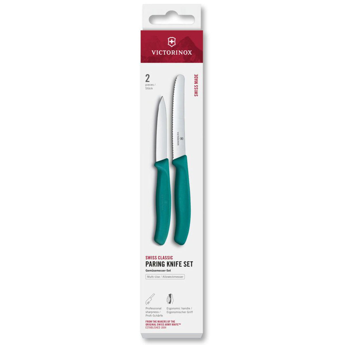 Victorinox Swiss Classic knivsæt med urtekniv og tomatkniv i grøn