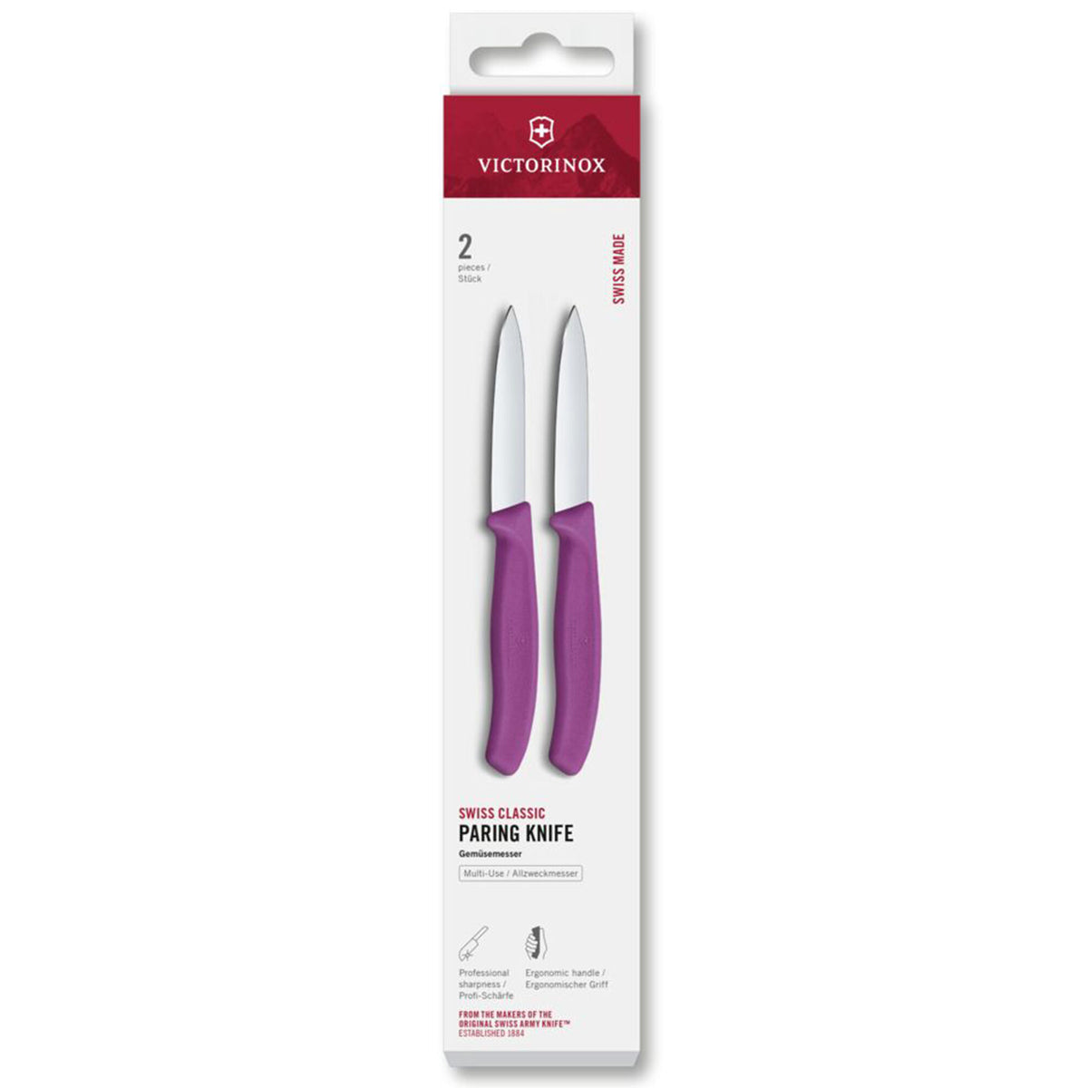 To Victorinox Swiss Classic urteknive med lilla håndtag