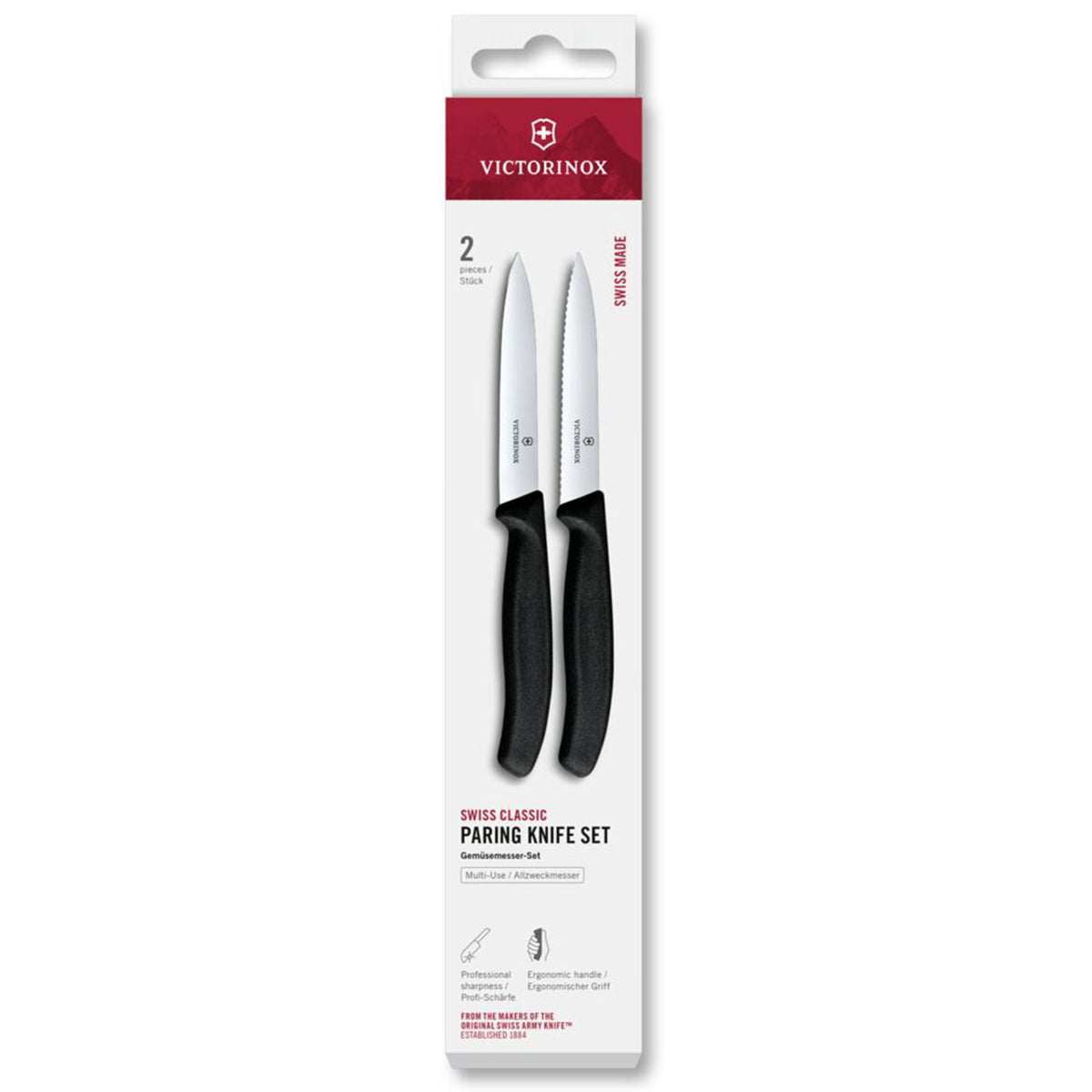 Sort Victorinox Swiss Classic sæt med tomatkniv og urtekniv med 10 cm blade