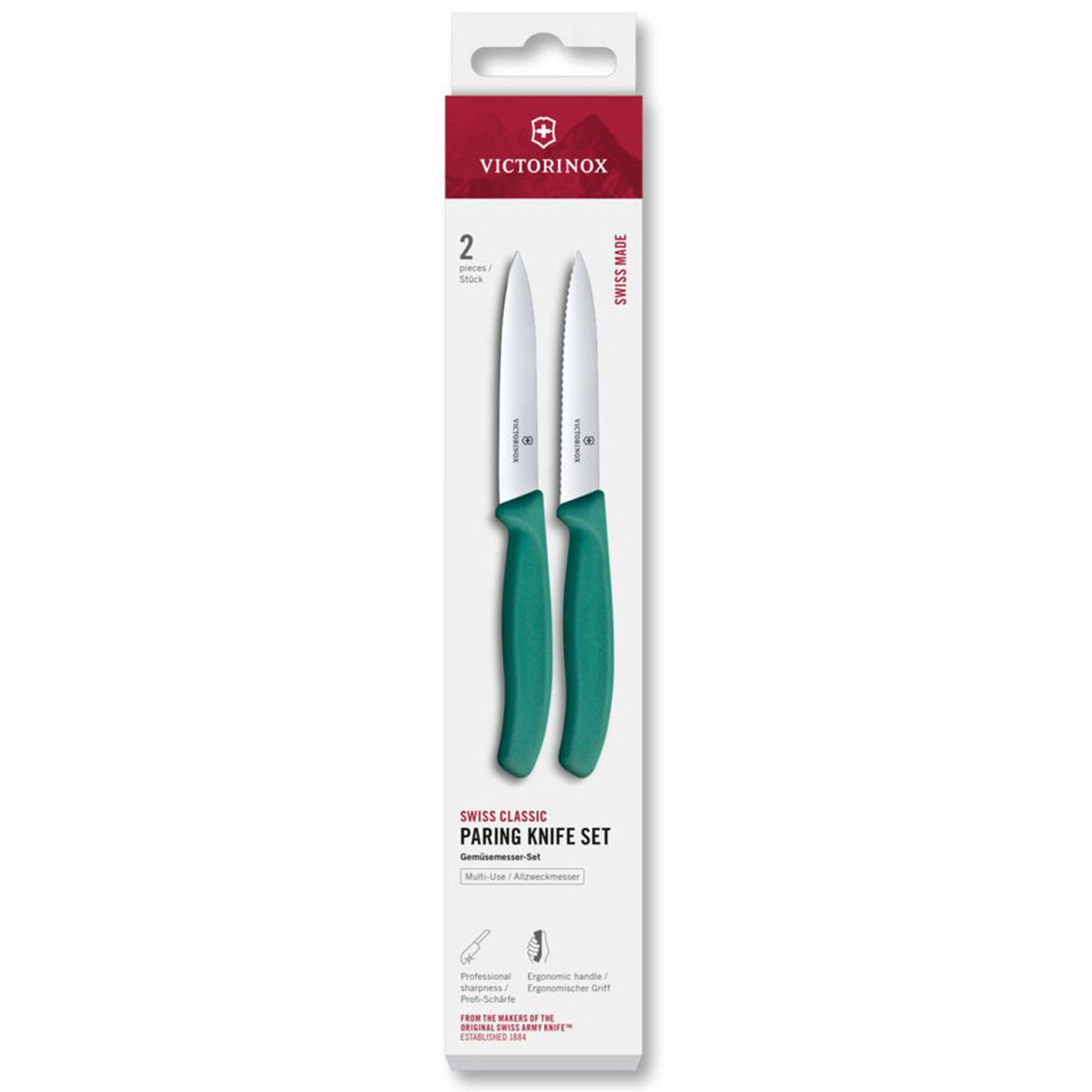Grønt Victorinox Swiss Classic sæt med urtekniv og tomatkniv, 10 cm