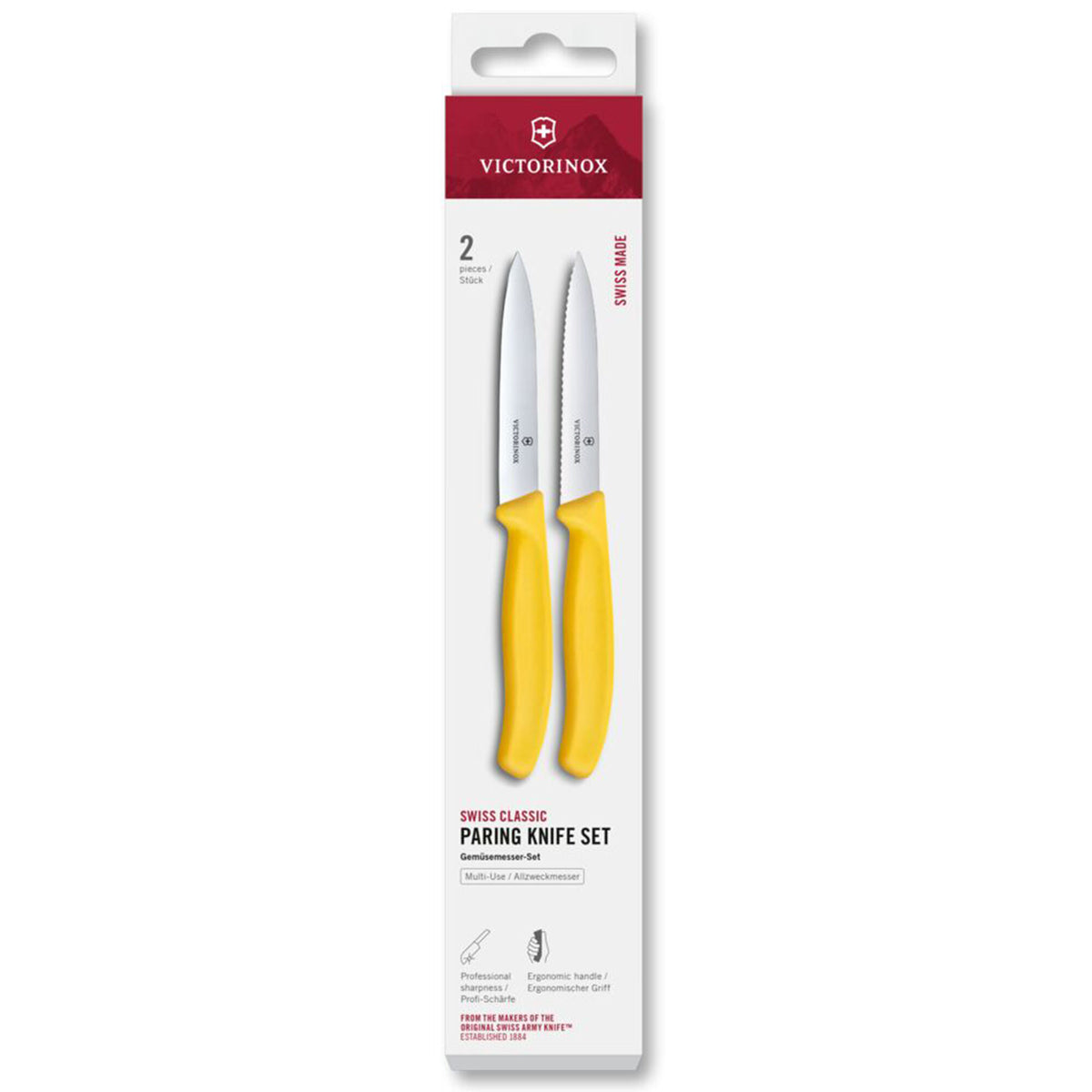 Victorinox Swiss Classic urtekniv og tomatkniv i gul med 10 cm blade