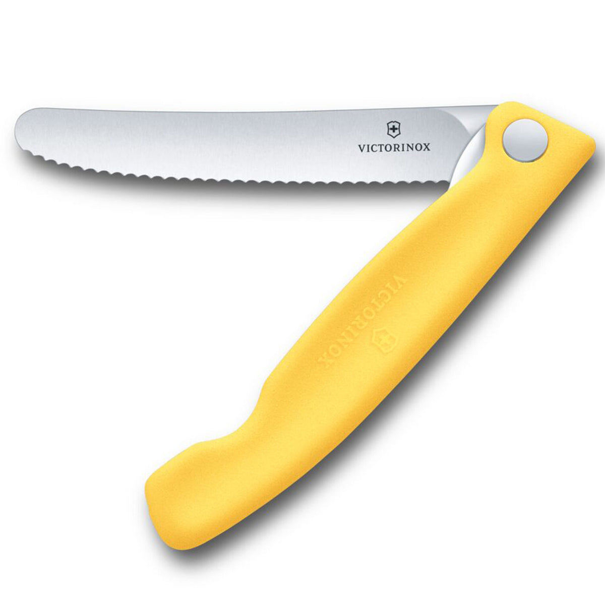 Gul Victorinox Swiss Classic picnic foldekniv med savtakket blad