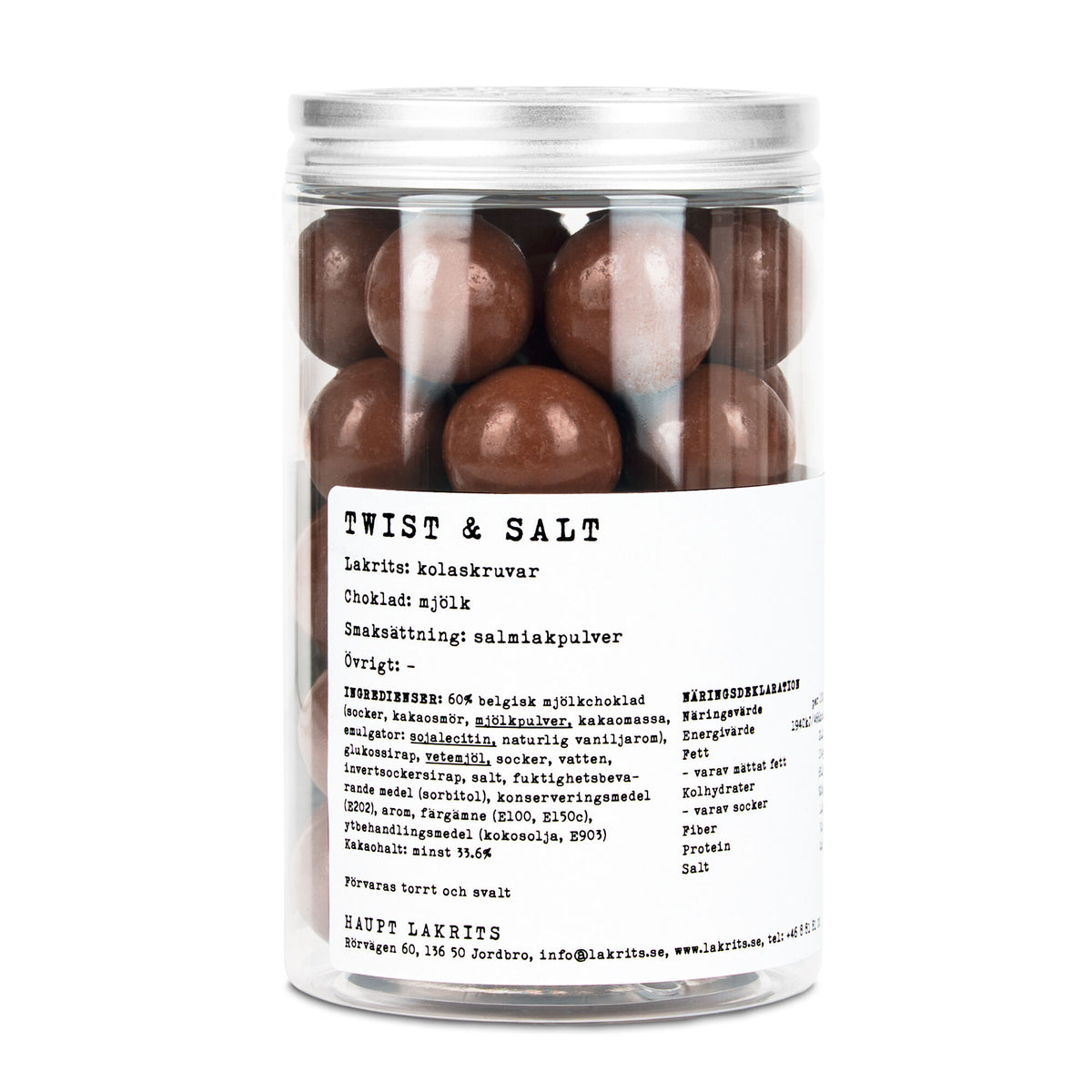 Haupt Lakrits Twist & Salt slik med karamel, mælkechokolade og salmiak, 250 g