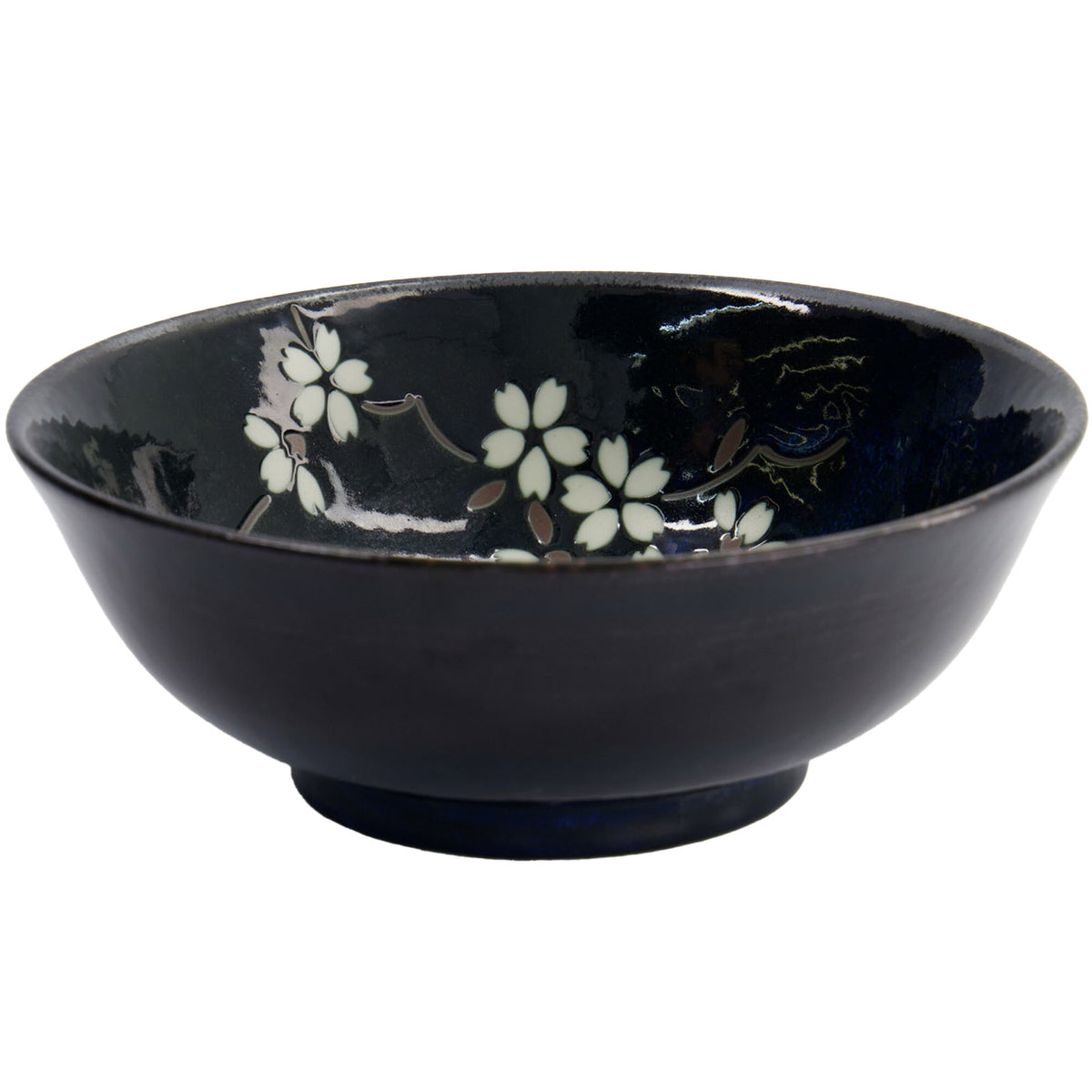 Tokyo Design Studio Sakura ramenskål i koboltblå med sakura-mønster indeni
