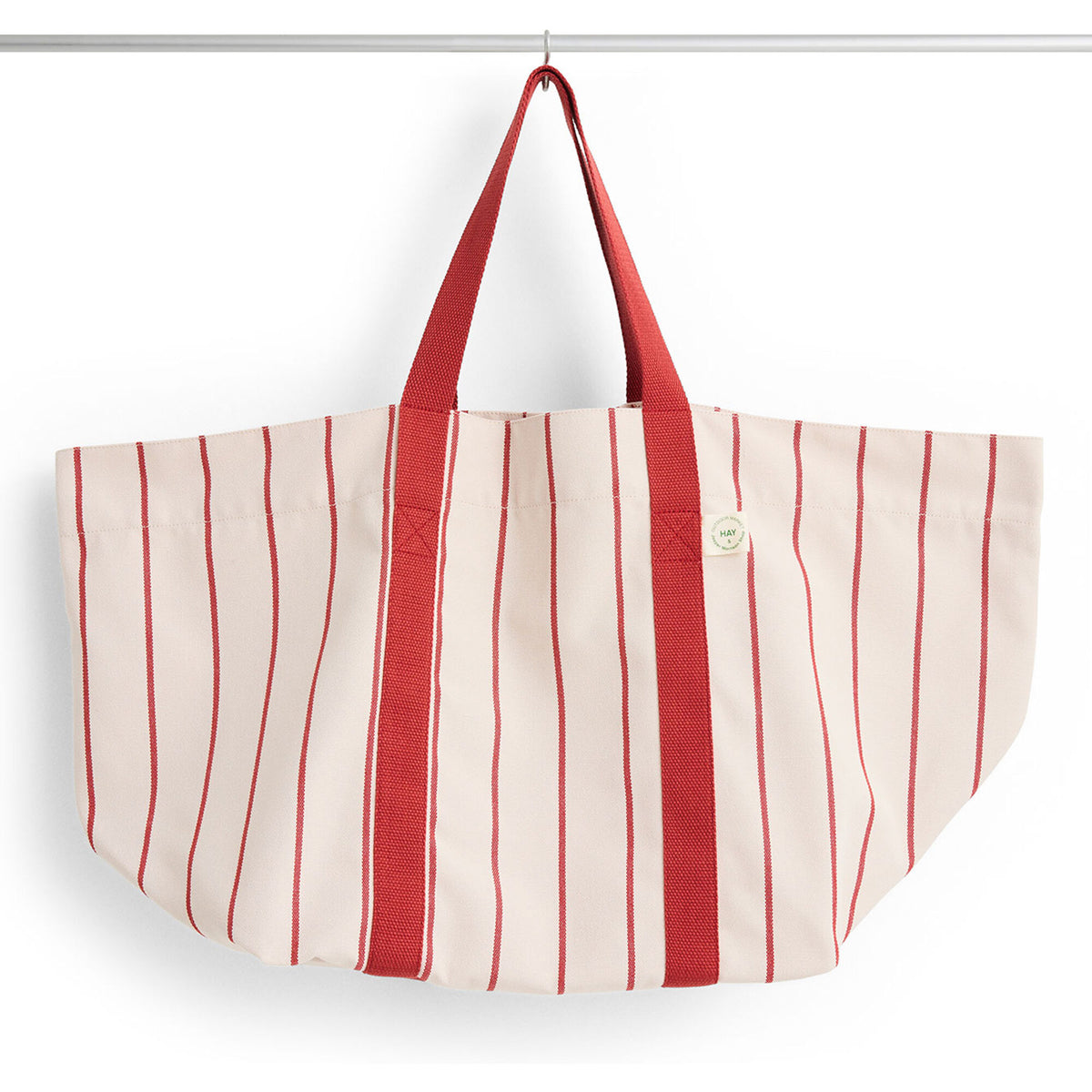 Beige Hay Outdoor Market picnictaske i medium med rød stribe