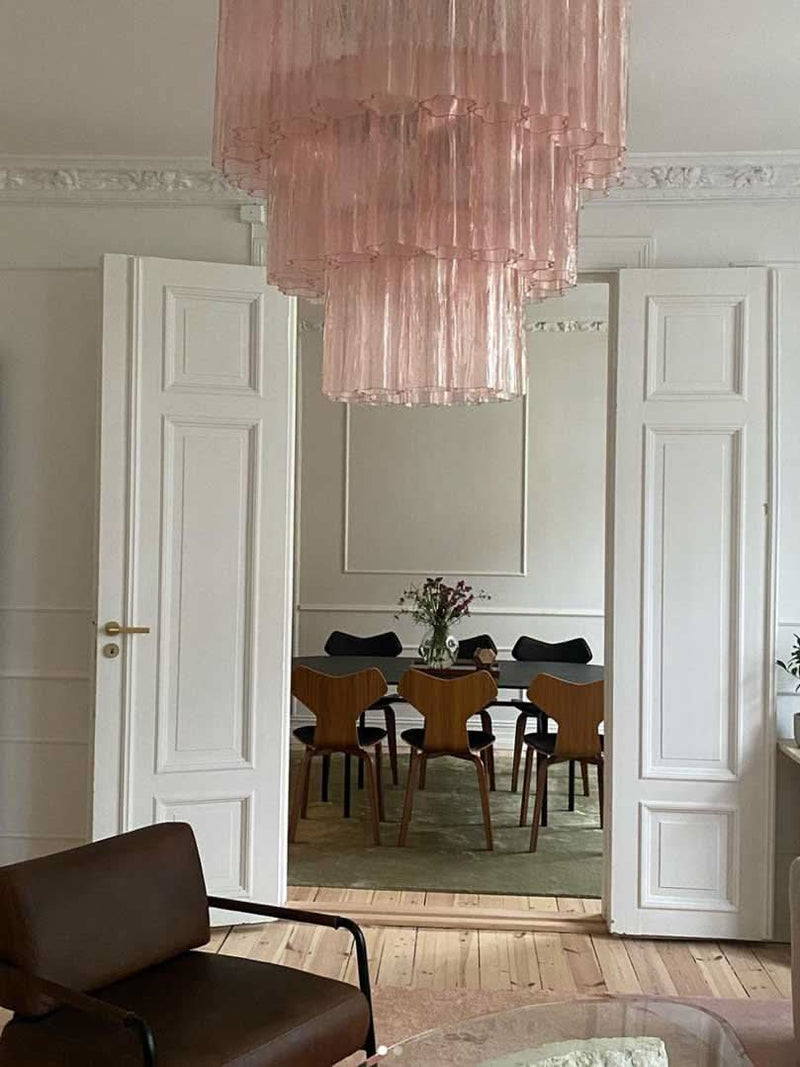 Se Murano Lysekrone på udsalg! 52 tuber, Rosa Krom blank. Billig fragt & hurtig levering. Spar op til 56%. Køb nu!