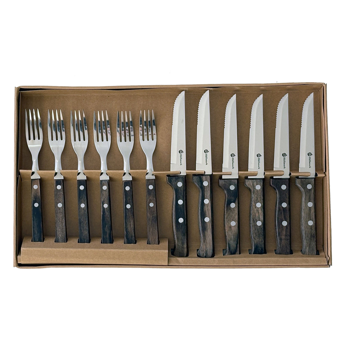 Hällmark grillbestik i rustfrit stål med polywood-håndtag, 12 dele