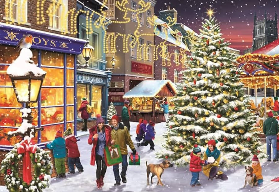 Clementoni julepuslespil Christmas Village med 1000 brikker