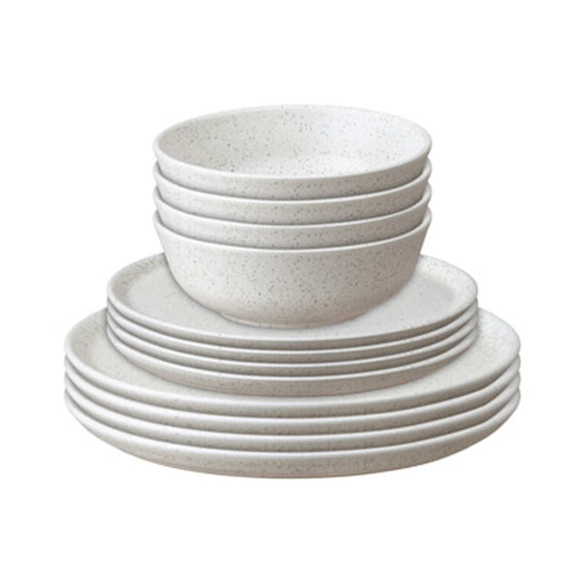 Denby Grain Barley servicesæt i beige med 12 dele: tallerkener, assietter og skåle