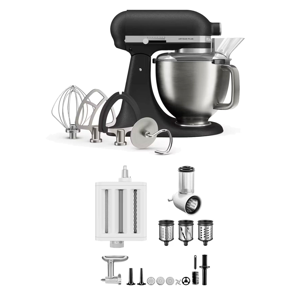 KitchenAid Artisan Plus køkkenmaskine i Cast Iron Black med skål på 4,7 liter