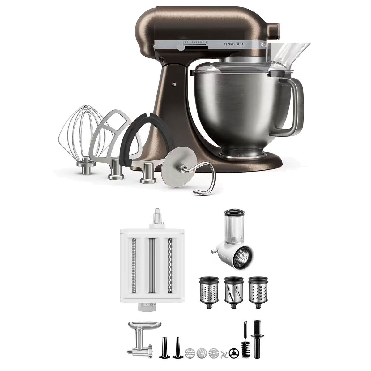 KitchenAid Artisan Plus køkkenmaskine i nuancen iron ore med skål i rustfrit stål