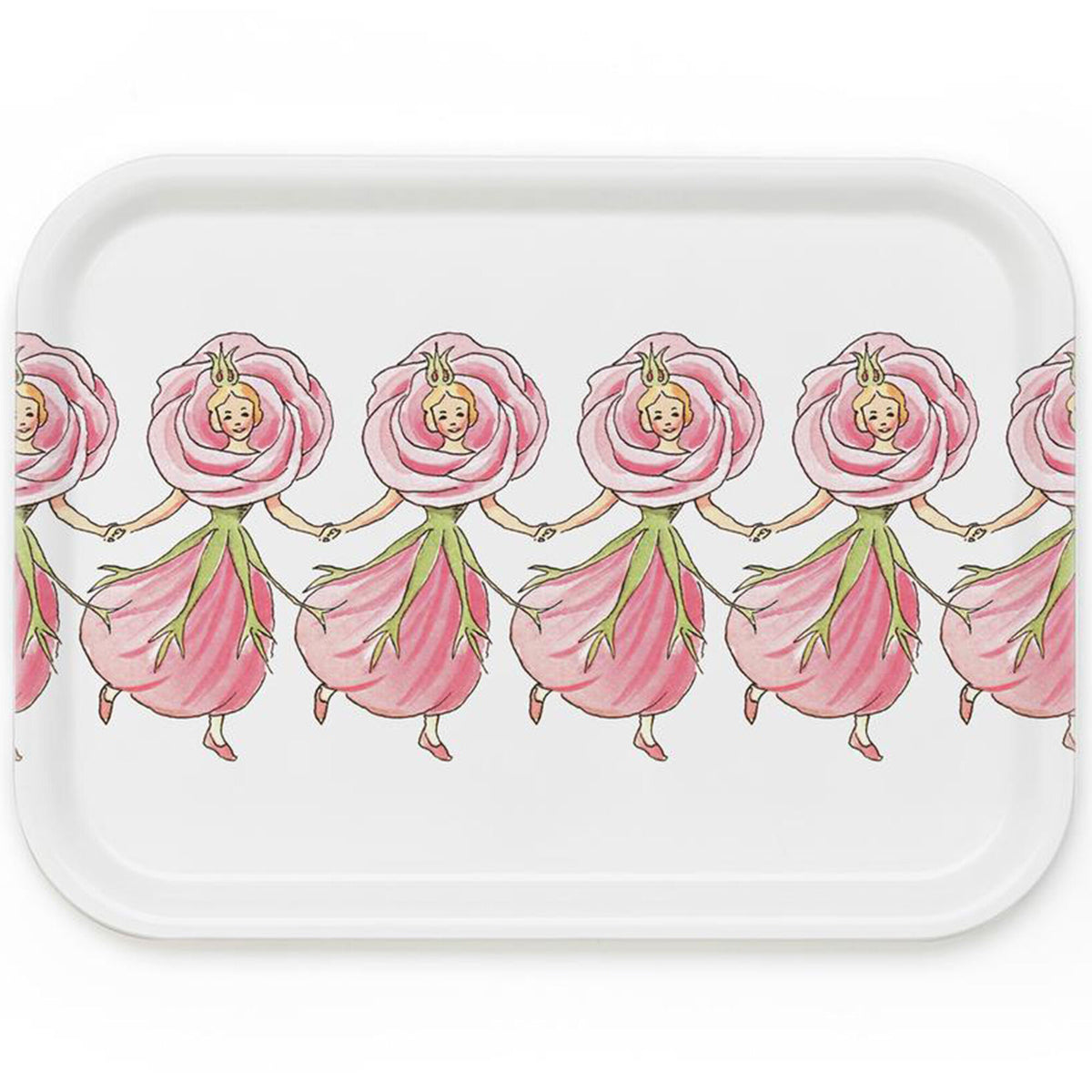 Design House Stockholm Elsa Beskow bakke i rose med lyserødt blomstermotiv, 27 x 20 cm