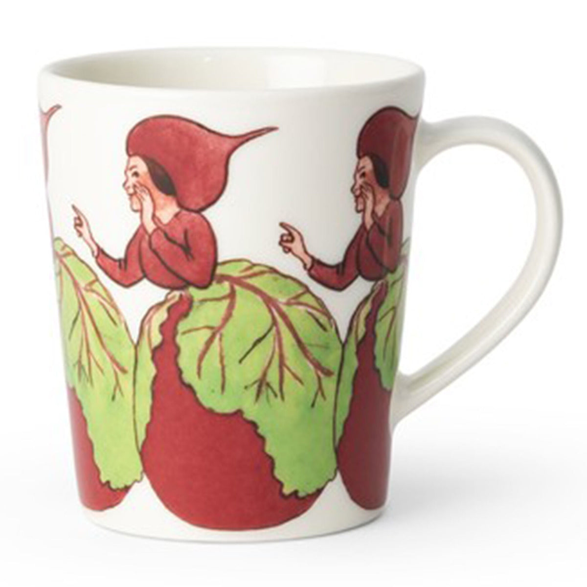 Design House Stockholm krus med hank og Mrs. Beetroot-motiv efter Elsa Beskow