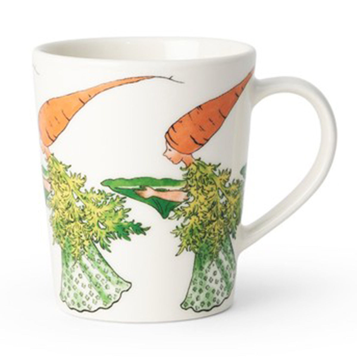 Design House Stockholm Elsa Beskow krus med hank i motivet carrot