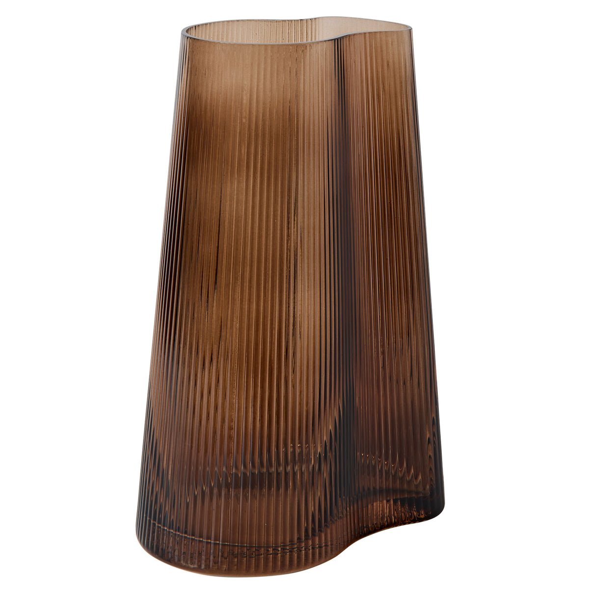 Muubs Ripe vase på 26 cm i røgbrunt mundblæst glas