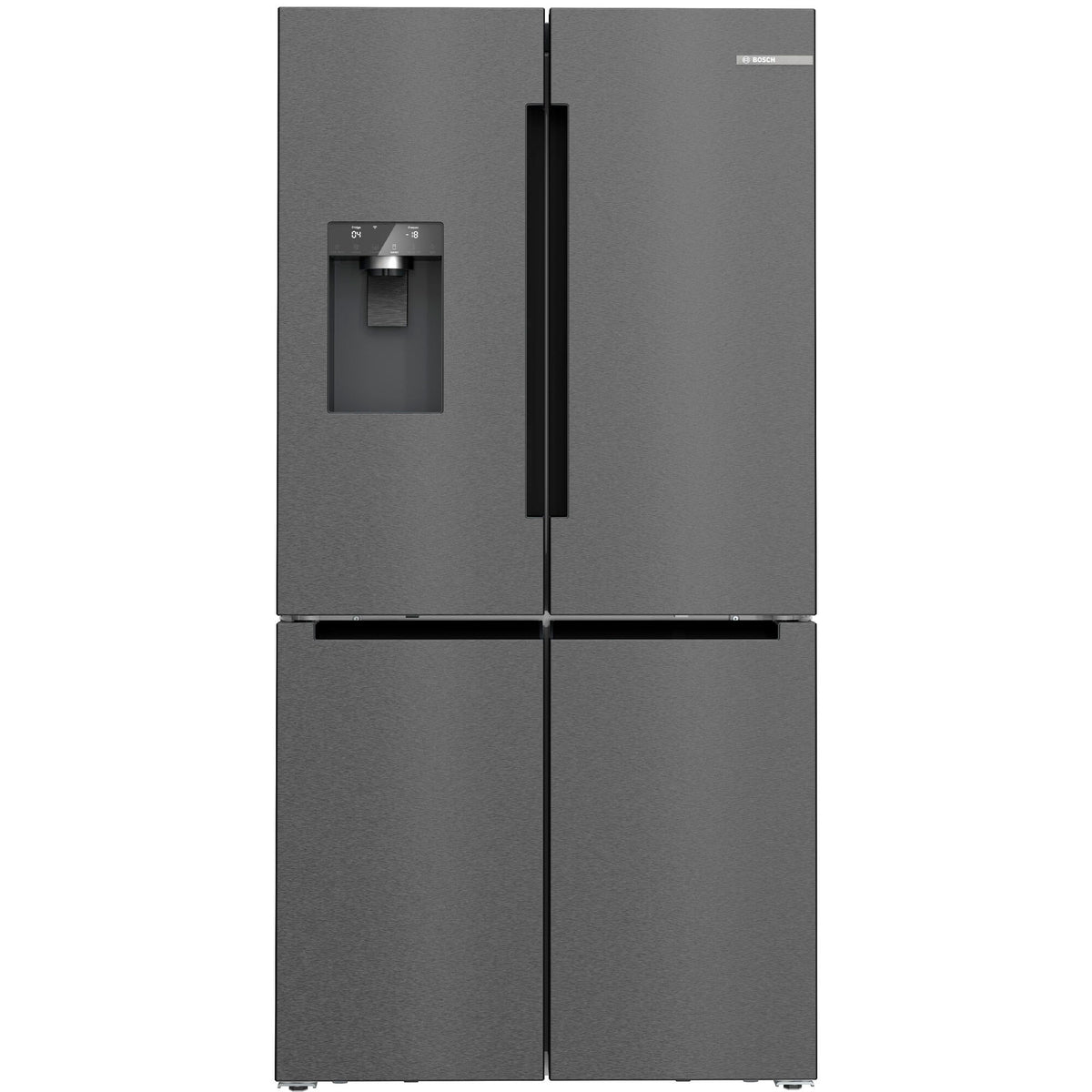 Fritstående Bosch Serie 6 kombiskab KFI96AXEA i antracit med dispenser i døren