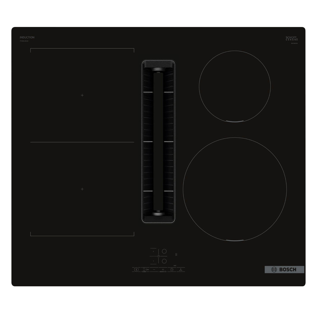 Bosch PVS611B16E Serie 4 induktionskogeplade med integreret emhætte, 60 cm
