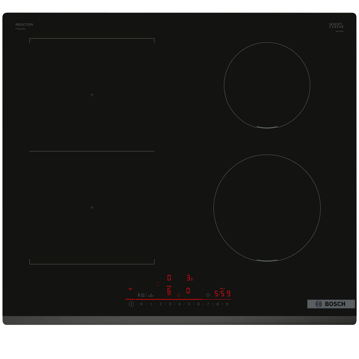 Bosch PVS631HB1E Serie 6 induktionskogeplade, 60 cm bred, til indbygning i køkkenet