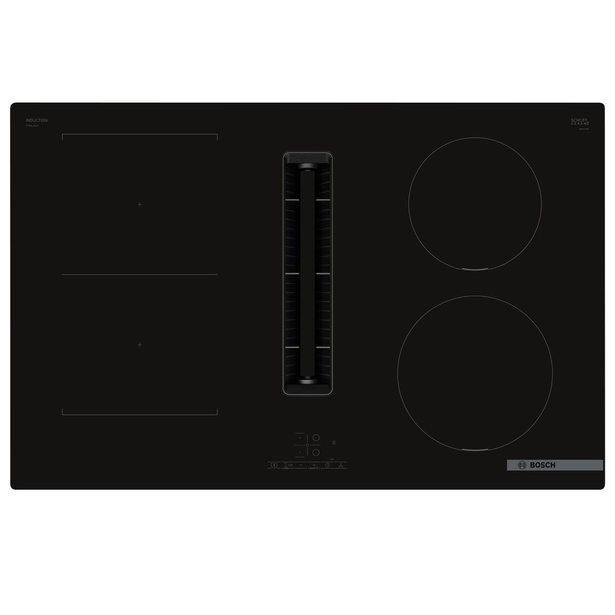 Bosch PVS811B16E Serie 4 induktionskogeplade med integreret emhætte, 80 cm