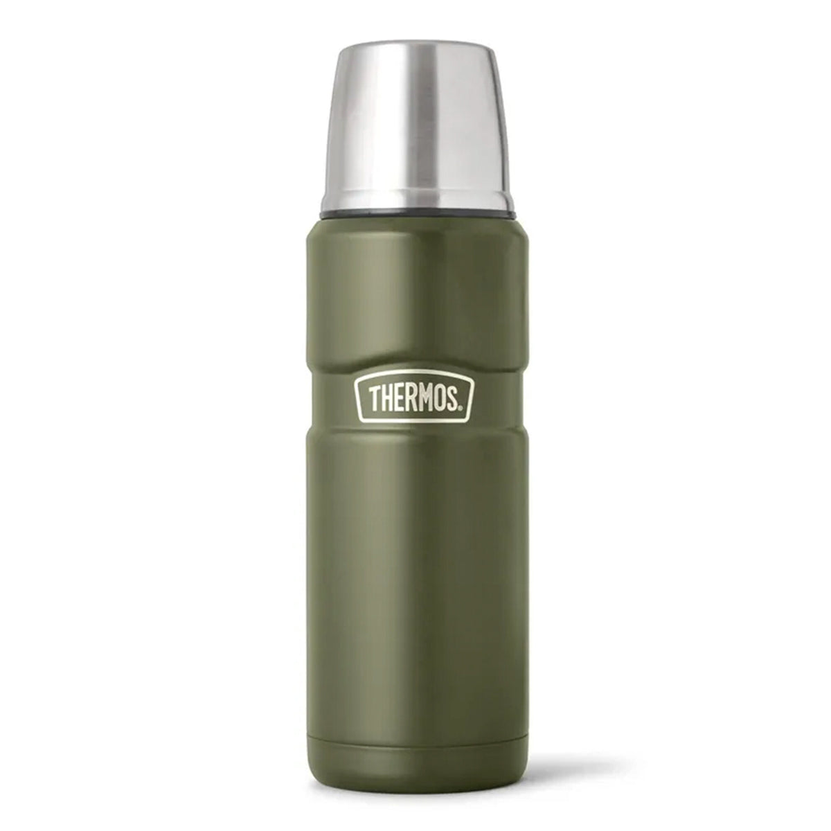 Mosgrøn Thermos King termoflaske på 0,5 liter i rustfrit stål