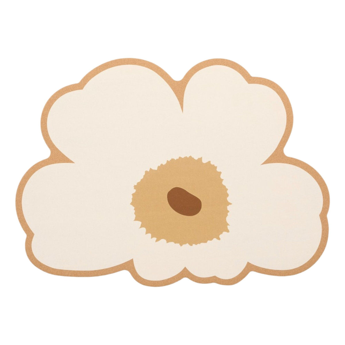 Marimekko Unikko bordunderlag på 45 cm i kork/brun med blomstermotiv
