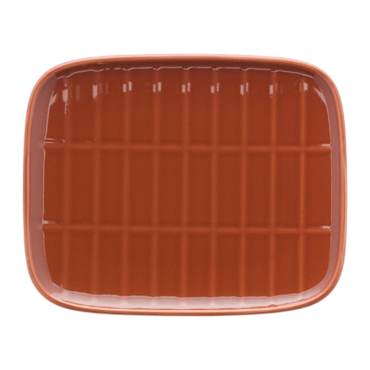 Marimekko Tiiliskivi Oiva fad i kastanjebrun med relief, 12 × 15 cm