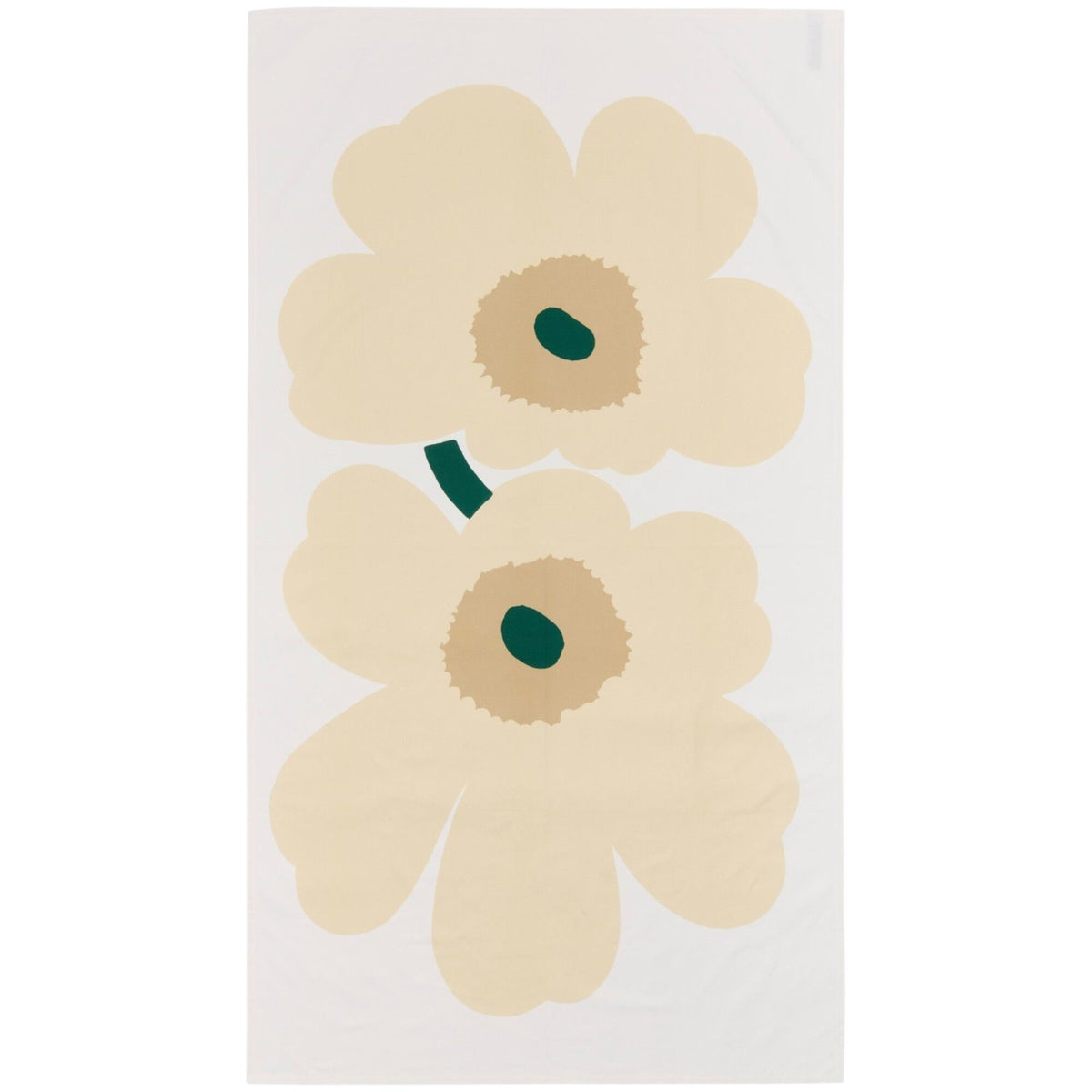 Marimekko Anniversary Unikko dug i hvid, strågul, sand og smaragd