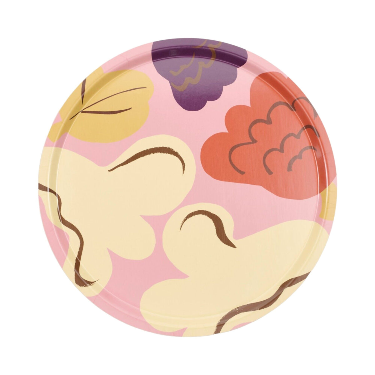 Marimekko Kukasta kukkaan bakke på 46 cm i rosa, naturhvid, terracotta og blomme
