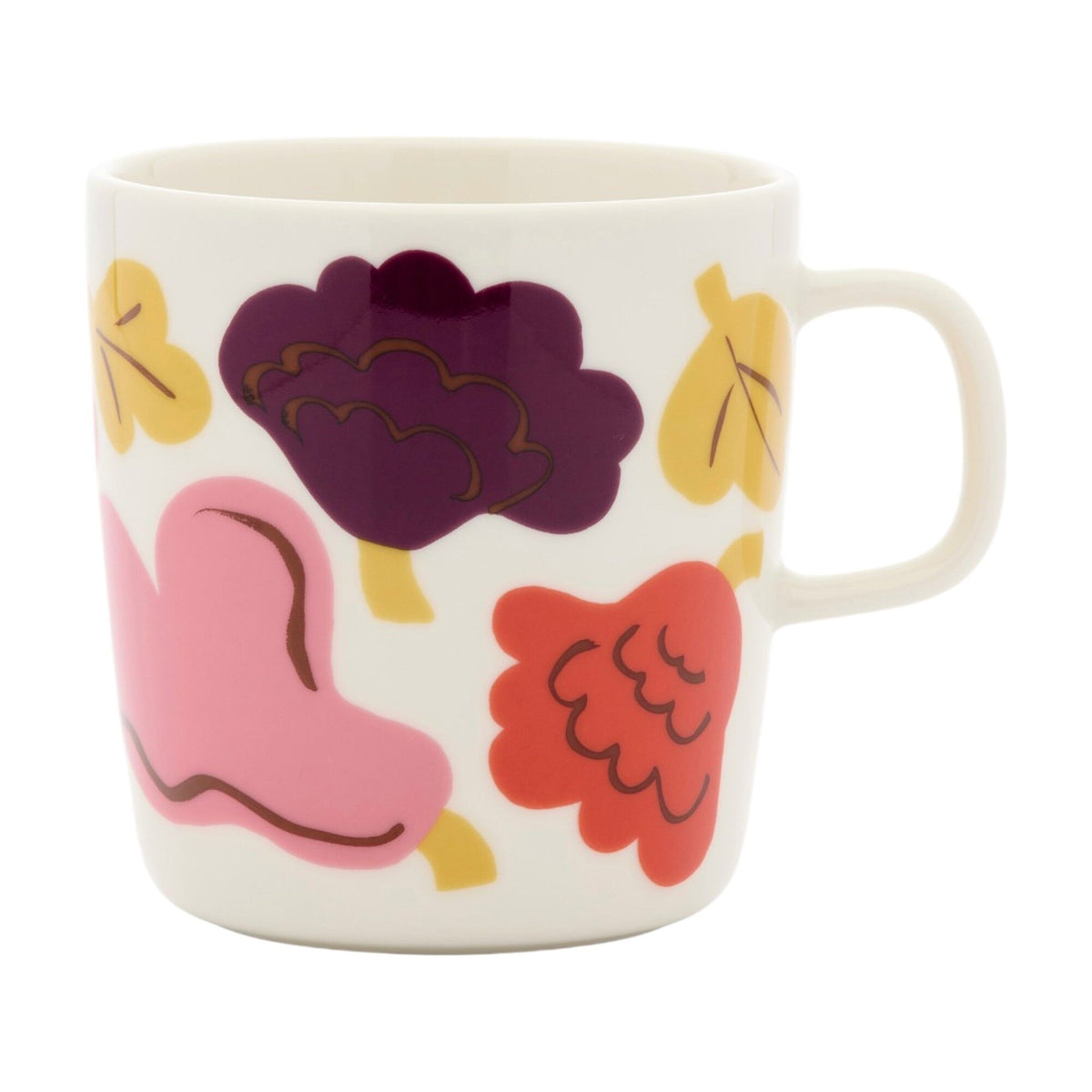 Marimekko Oiva krus Kukasta kukkaan i hvid, rosa, terracotta og plomme