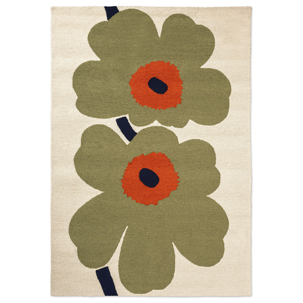 Marimekko Unikko udendørstæppe i støvet grøn, 160 x 230 cm