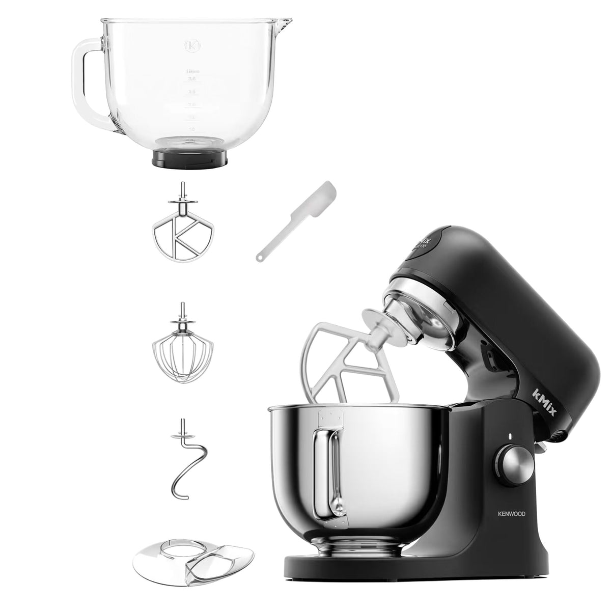 Kenwood kMix KMX751ABK køkkenmaskine i sort med ekstra glasskål