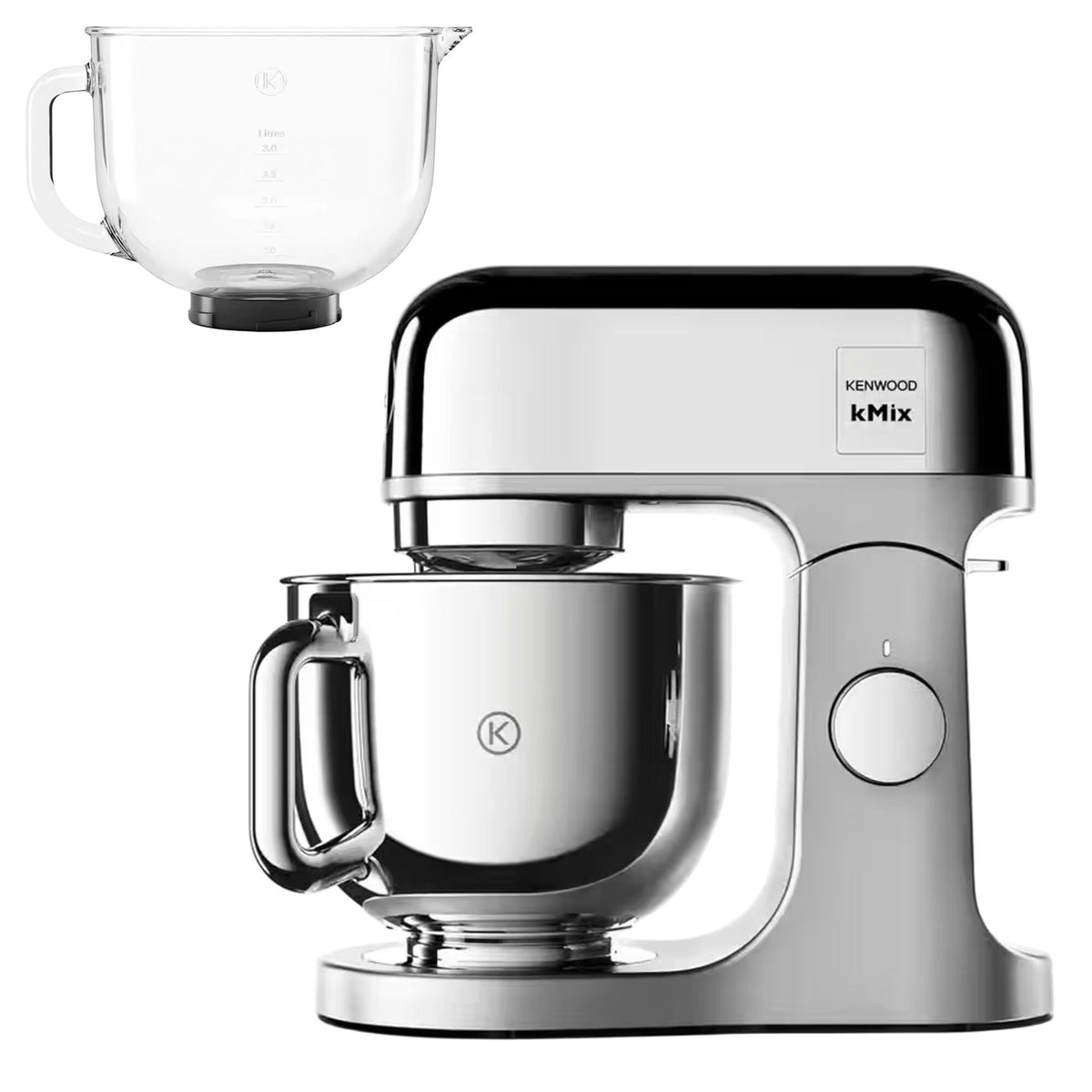 Kenwood kMix KMX760CH køkkenmaskine i krom med ekstra glasskål