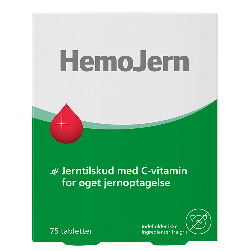 Pakke med Longo Hemo Jern tabletter fra Longo Vital, 75 stk