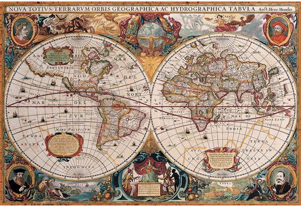 Eurographics puslespil Antique World Map med 2000 brikker