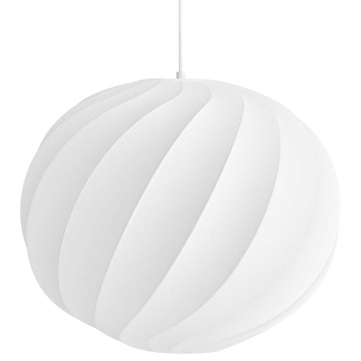 Hvid Decotique Earth loftpendel med rund skærm af silk cocoon, diameter 50 cm