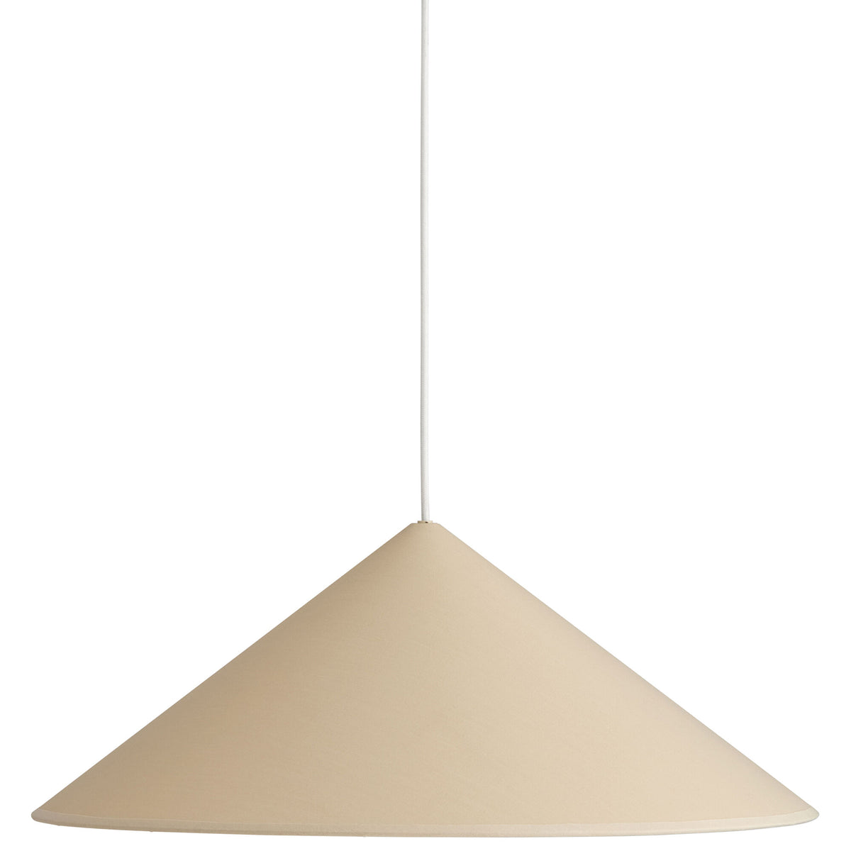 Decotique Kone pendel, 60 cm, med mørk beige linnedskærm og bløde kanter