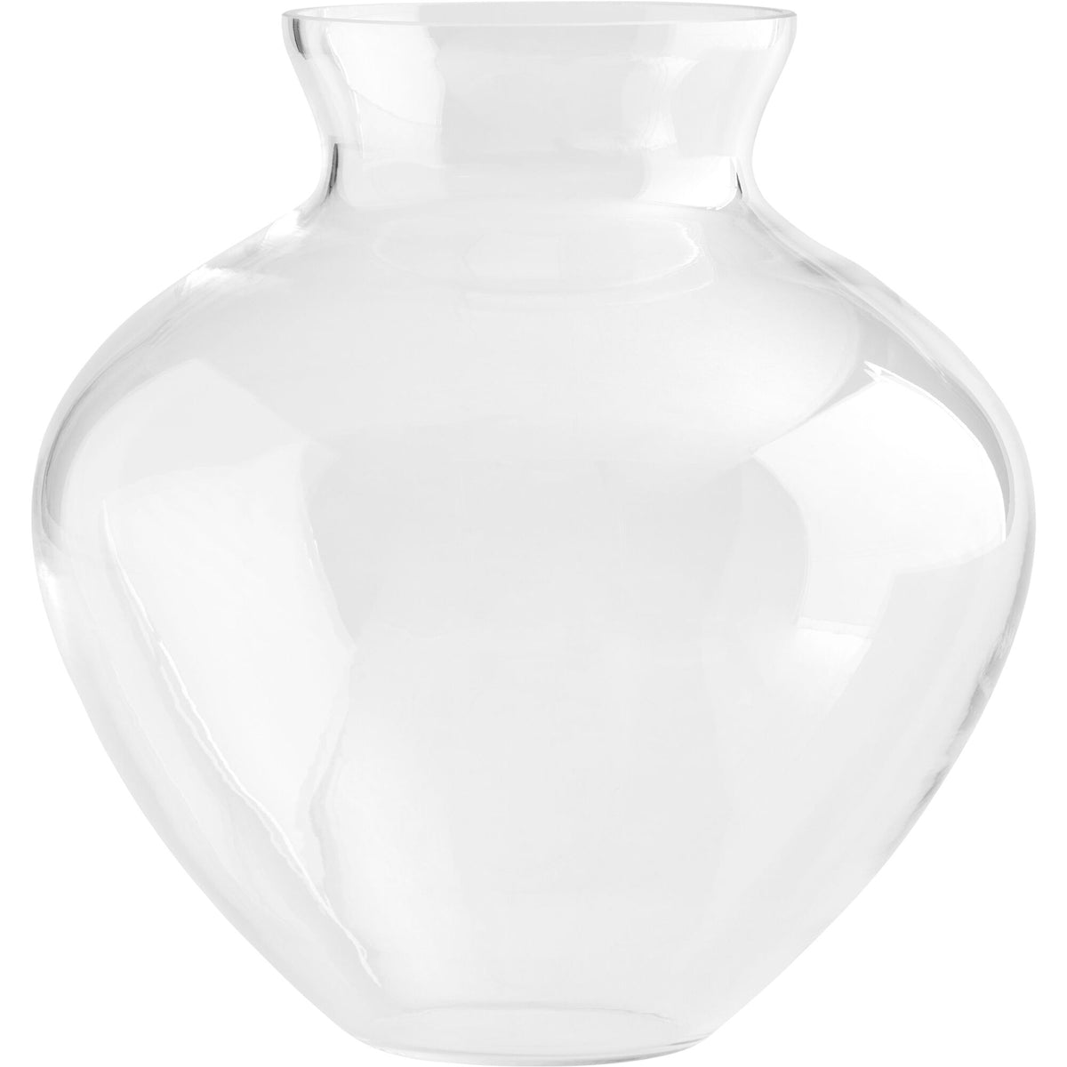 Decotique Juna klar glasvase med rund form og smal hals, 23 cm