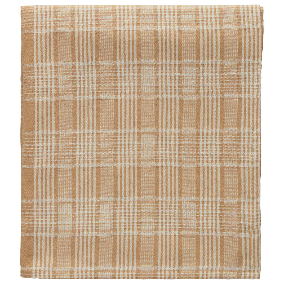 Decotique Rita dug i beige med ternet mønster, 140 x 240 cm
